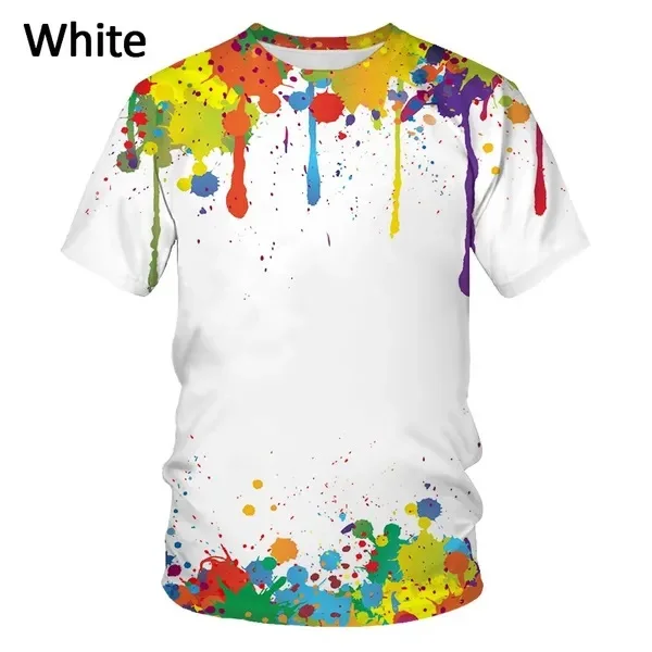 2020 Men Fashion Summer Splash-ink T-shirt Cotton Swag Mens