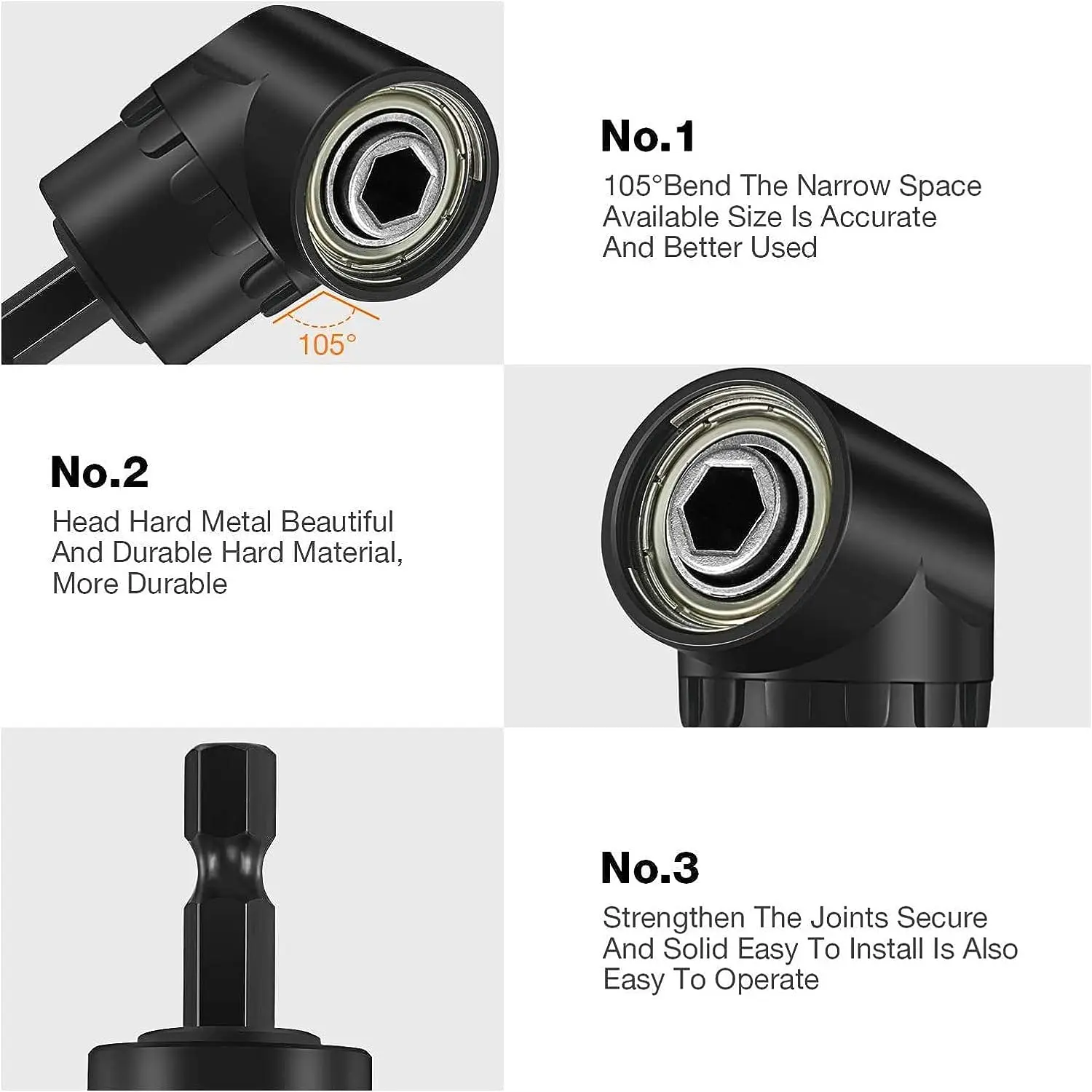 Right Angle Drill Adaptor 4 In1 Impact Grade Socket Adapter Set 105 ...