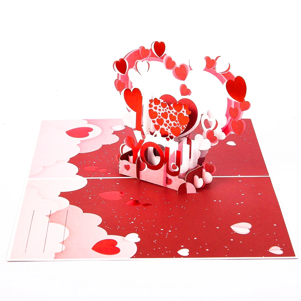 Cheap High Quality Pop - Up Card I Love You 3d Creative Make Greeting ...