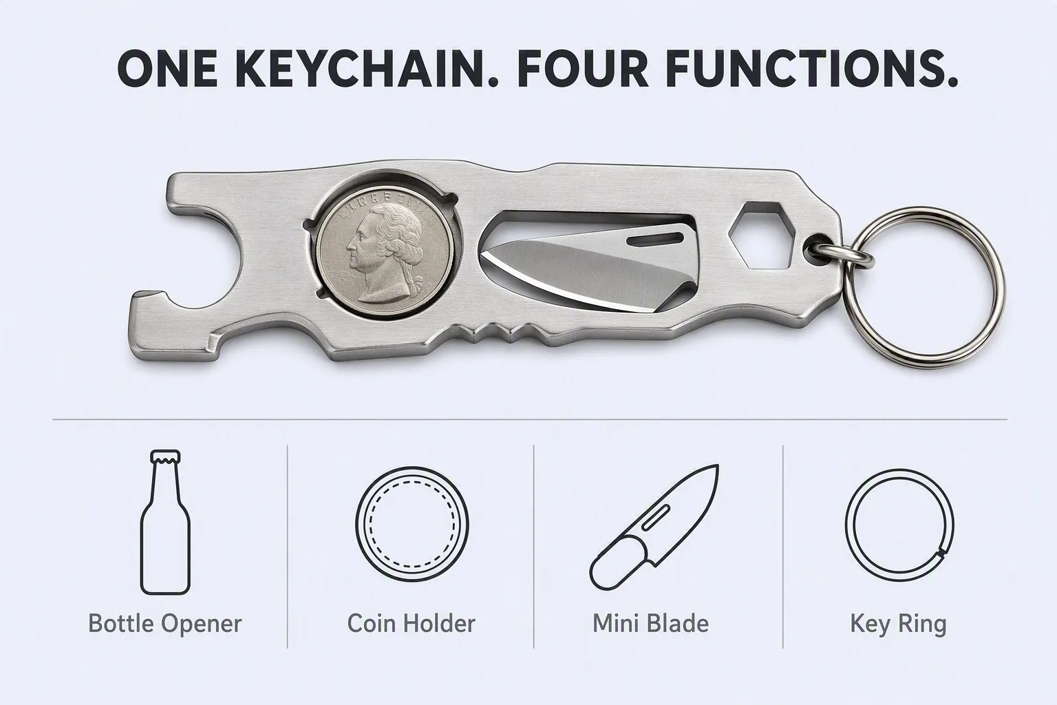 One Keychain. Four Functions.