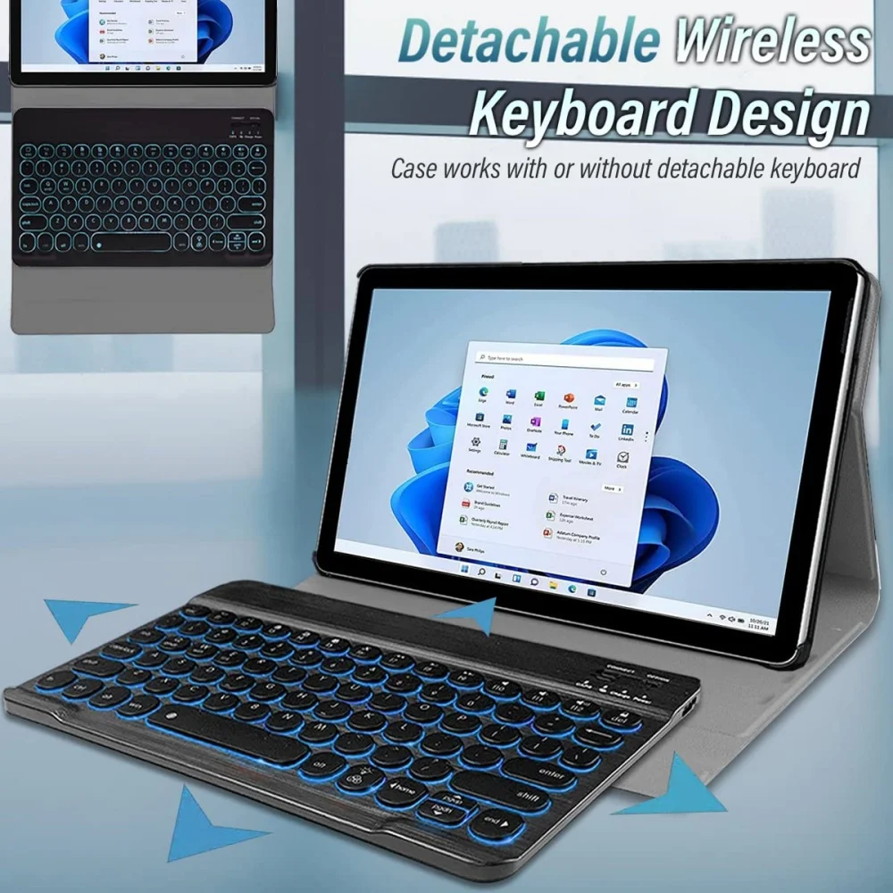 2 magnetic detachable wireless keyboard premium pu cover case laudtec-4