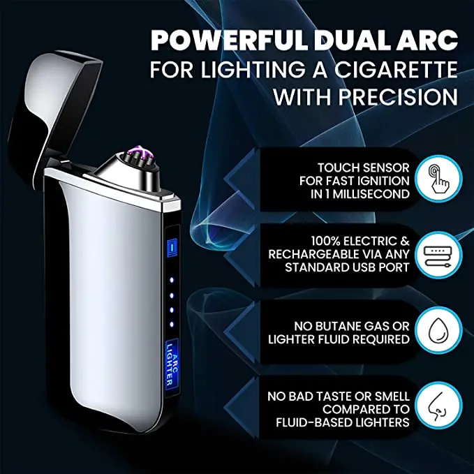 Best Lighters 2023 Fingerprint Touch Usb Charging Lighter Portable