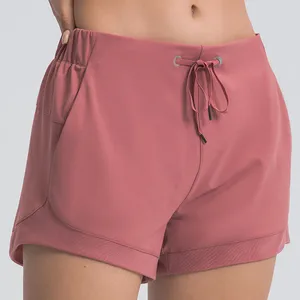 Fitness Wear Casual Drawstring Women's Shorts Casual Wear Fitness Workout Running Active Gym Shorts Polyester