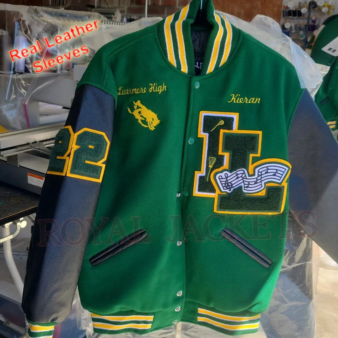 New Varsity College Letterman Jacket Customize Logo Embroidery Body ...
