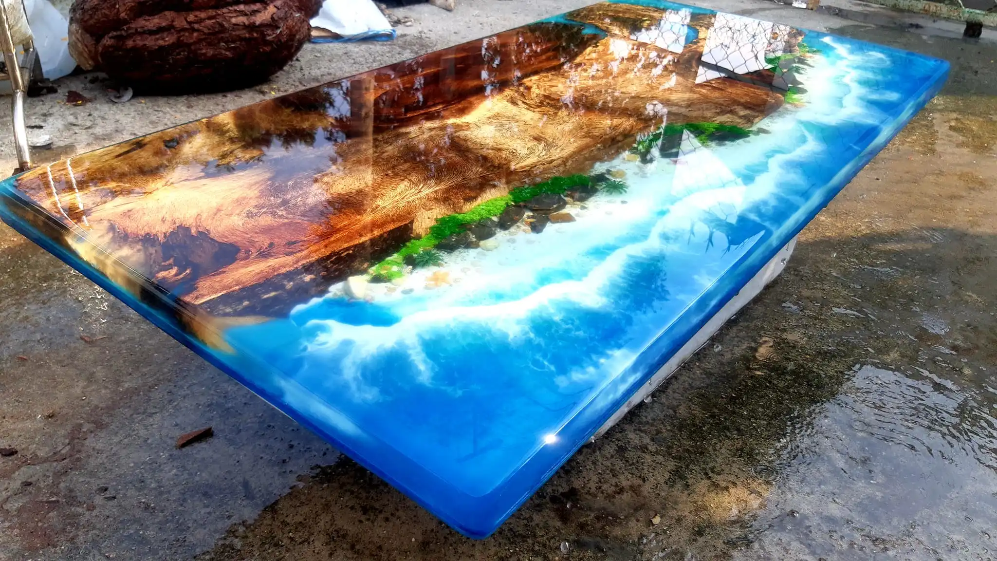 Modern Luxury Vietnamese Wooden Saman Dining Table,Good Quality Saman