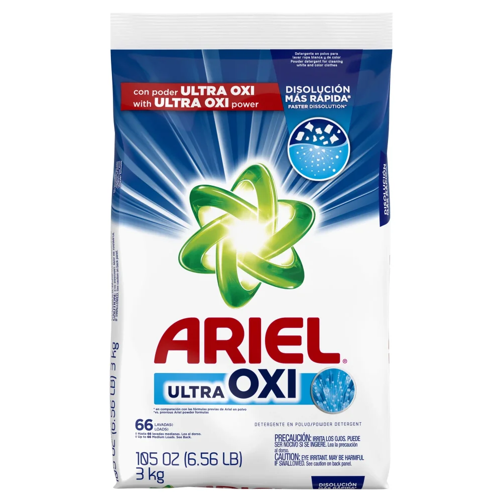 Ariel Laundry Detergent Powder, Oxi, Original Scent, 105 oz, 66 Loads