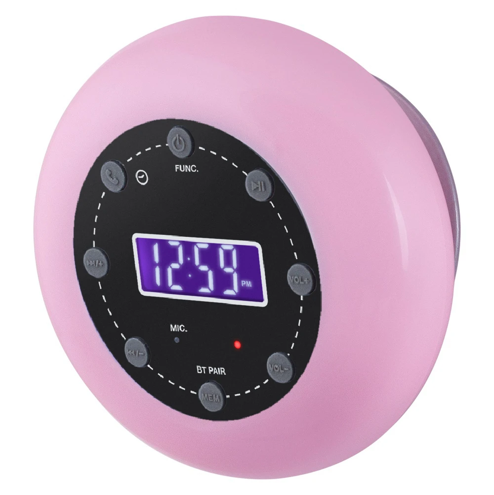 CR-710 Portable for Bluetooth Shower LCD Display Alarm Clock FM Radio Hand-Free Microphone-Built-in Features Made Durable