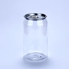 350ml 400ml 500ml 650ml Easy Open Transparent Pet Plastic Beverages Can for Drink Soda Coffee