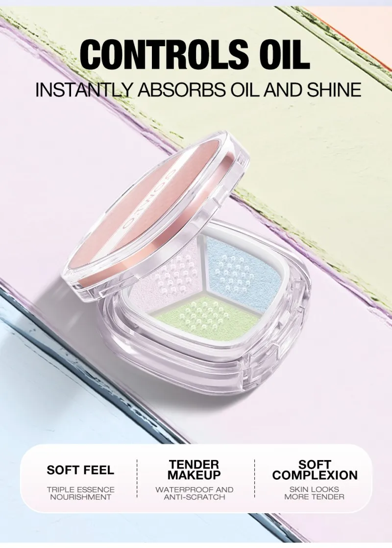 O.TWO.O 2025  3-in-1 Delicate Lightweight Loose  Powder Long Lasting Oil Control Face Makeup Wholesale