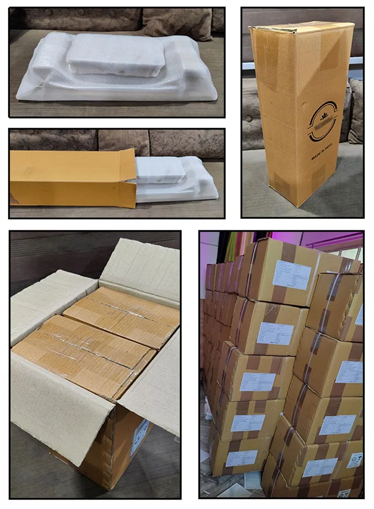 Latest Arrival Handmade Wooden Serving Tray With Metal Handles Gold