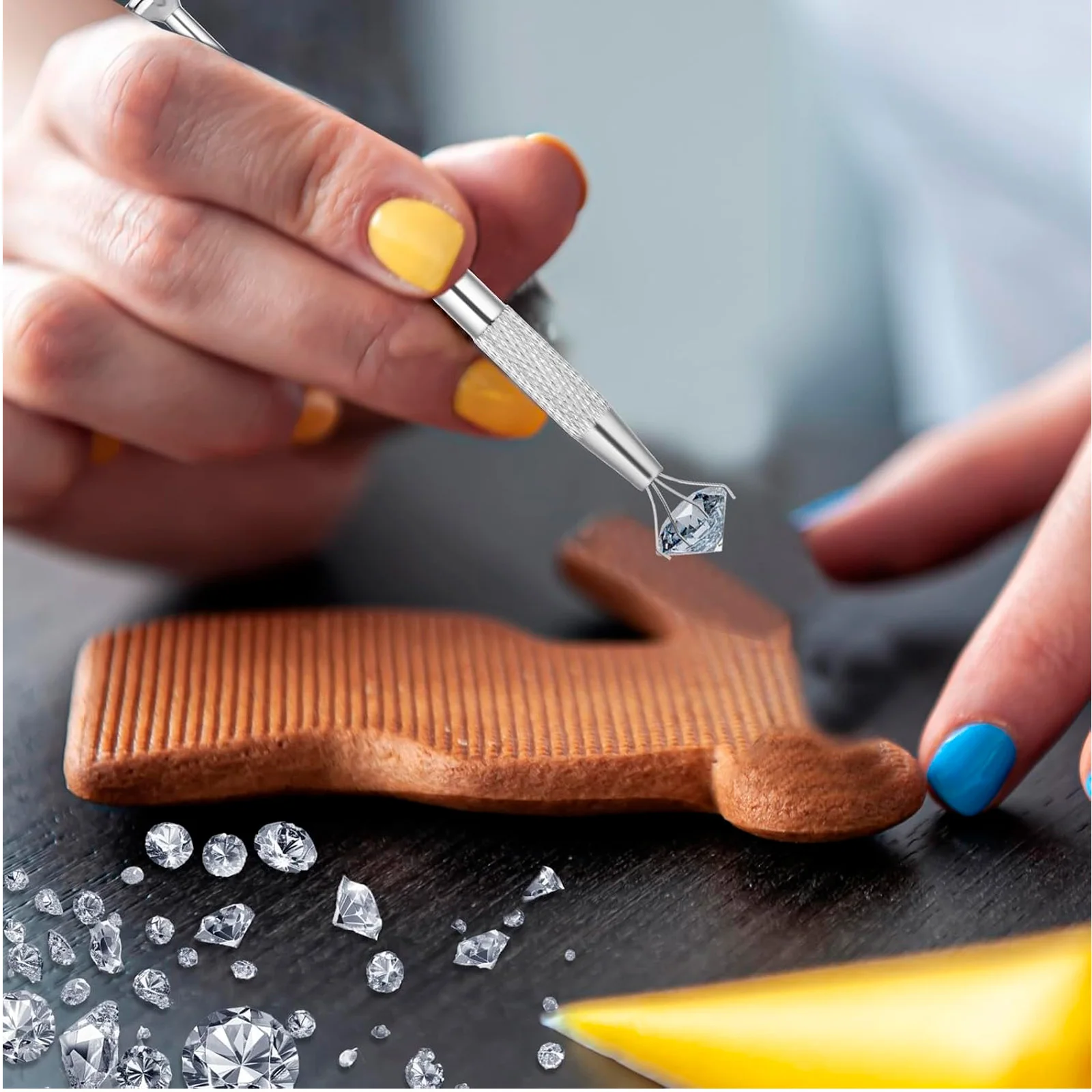 Jewelry Grabber Tool – 4-Jaw Pick-Up Extractor For Diamonds, Pearls & Small Gems – Ideal For Jewelry Making, Repairs & Crafts (Metal)