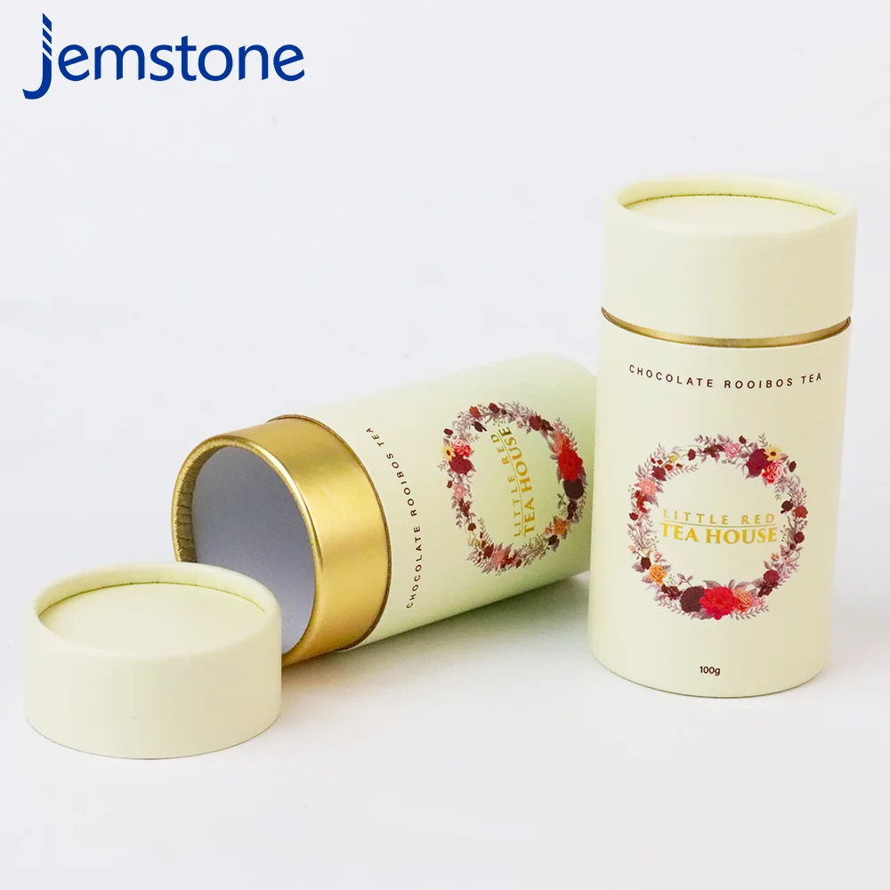 Free Design CMYK Printing Cylindrical Paper Tube Cardboard Tube Packaging for CHOCOLATE ROOIBOS TEA