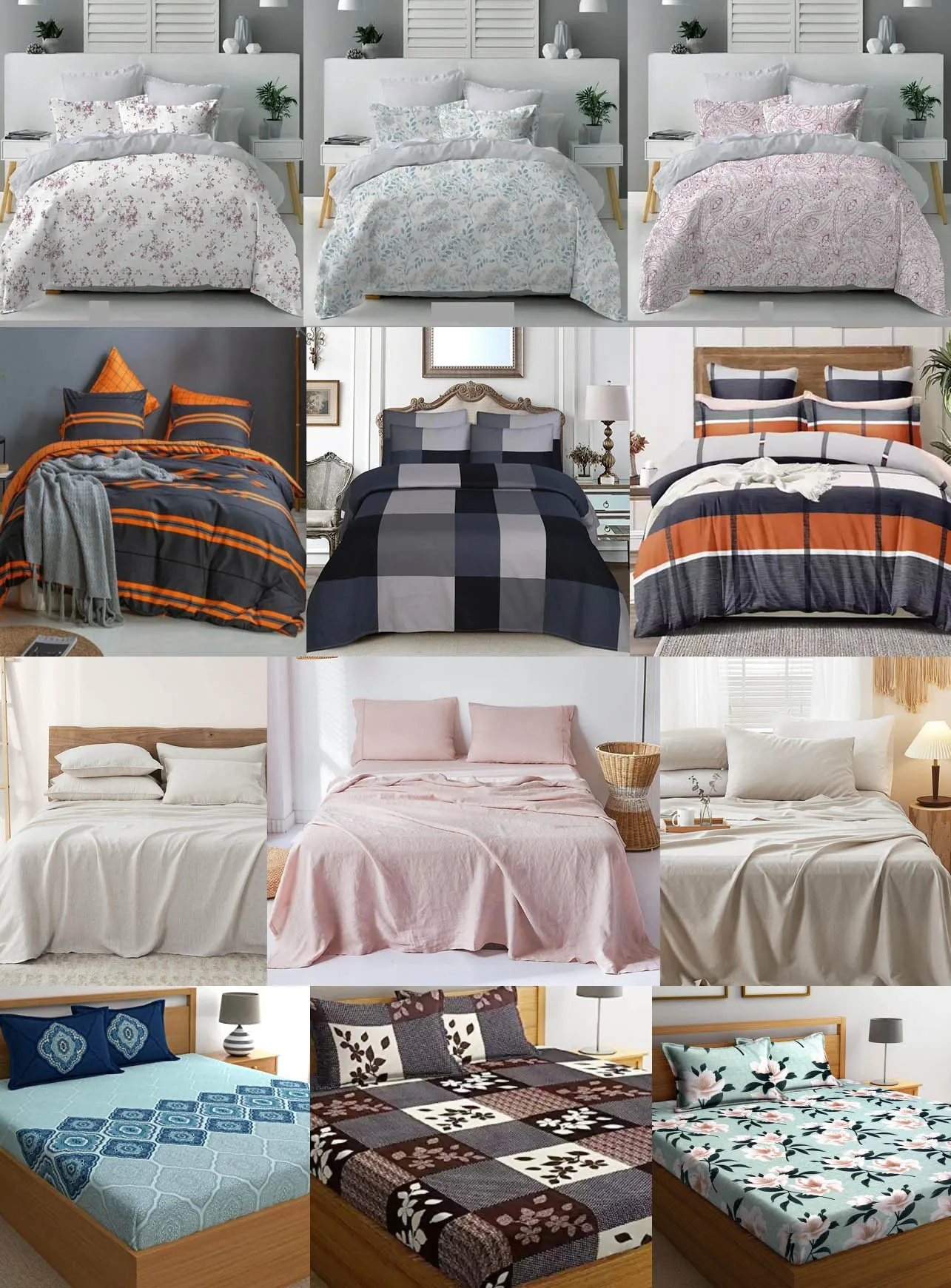 2024 Cotton Bedding Supply Luxury Hotel Designer Bed Sheet Set 4 Pieces