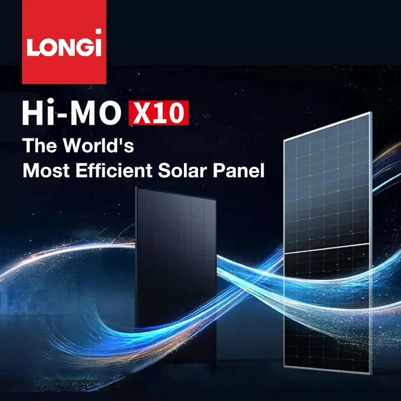 New Longi Hi-Mo X10 LR7-54HVH 495W-505W Black Frame Solar Panels