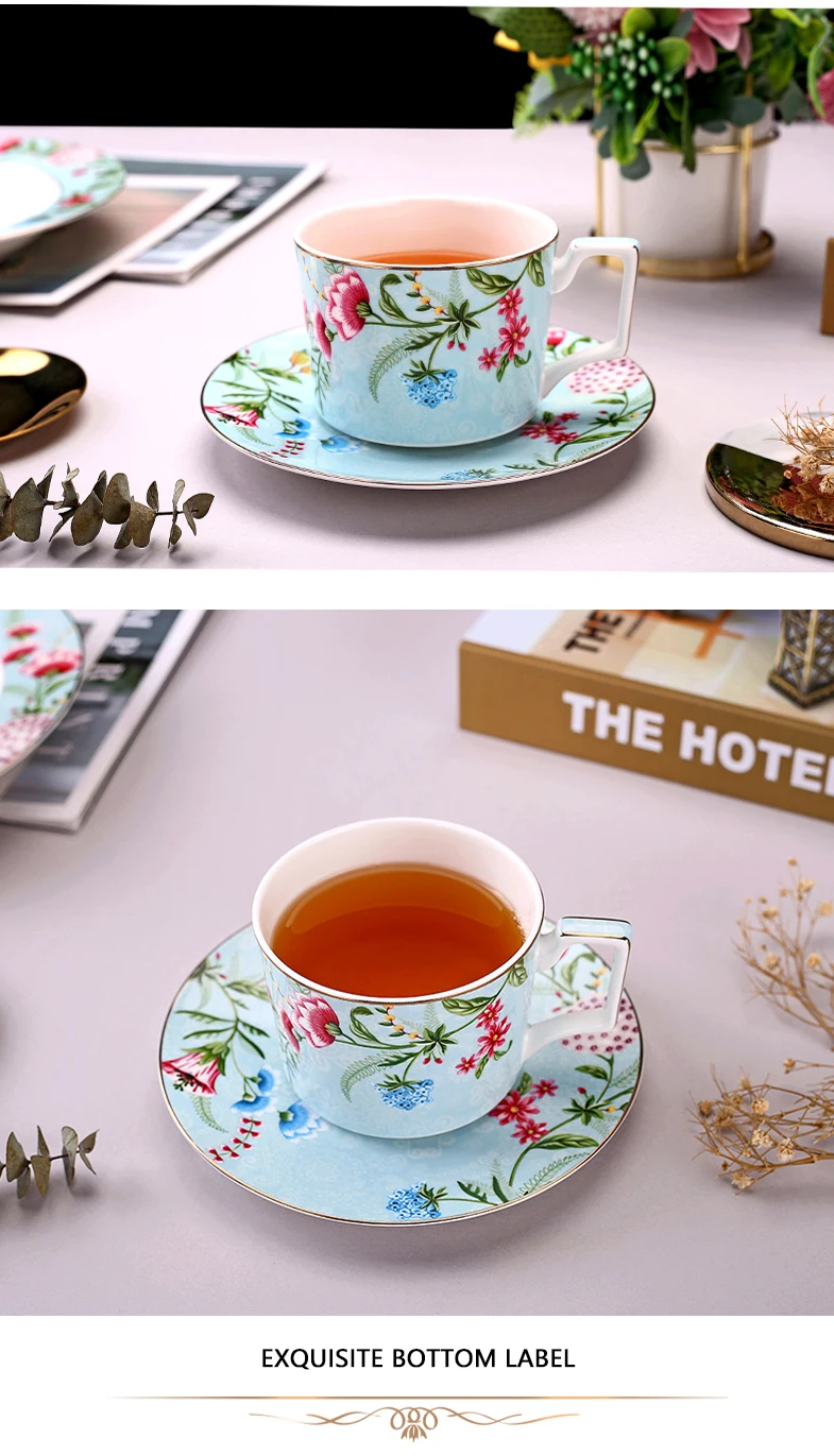 wholesale coffee cup and saucer bone china dinnerware set bone china tea cup set porcelain cup for gift and home details