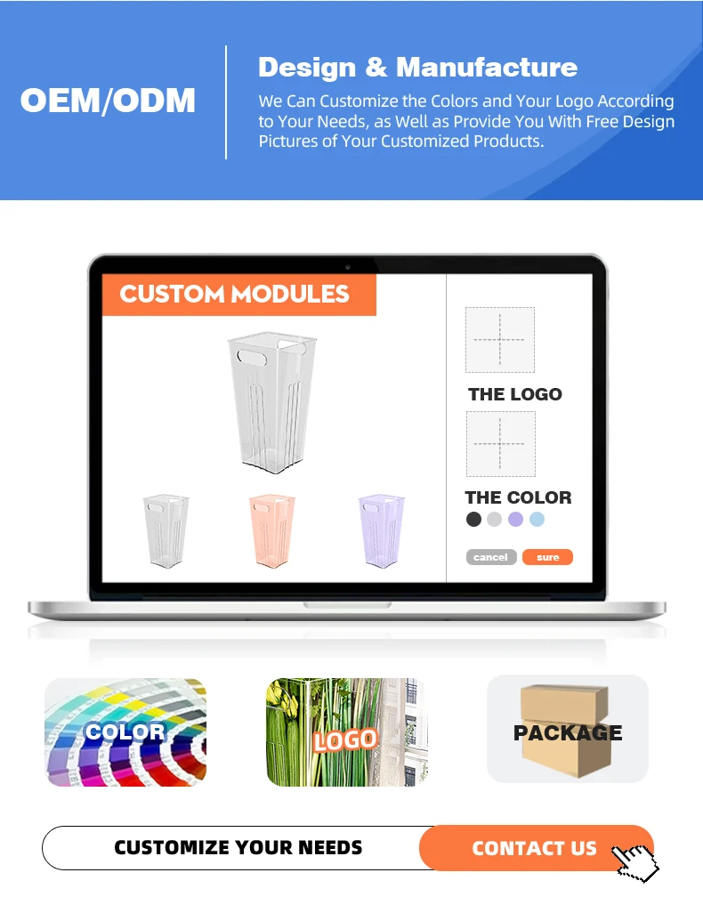 product wanuo tall clear vegetable storage bin green onion storage bin open top tall vegetable storage container-6