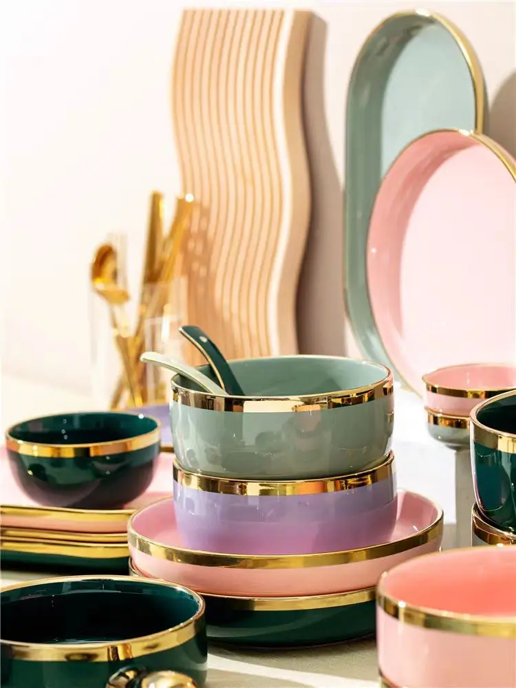 Tableware Home Used Dishes Set Plates Porcelain Ceramic Dinner Sets Plate for Restaurant Hotel manufacture