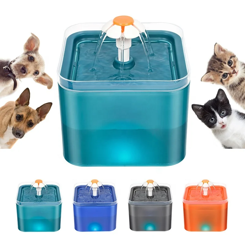 2.2l Automatic Pet Cat Water Fountain With Led Electric Usb Dog Cat Pet ...