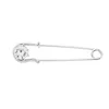 Broche de cristal blanco plateado 1,5*6cm