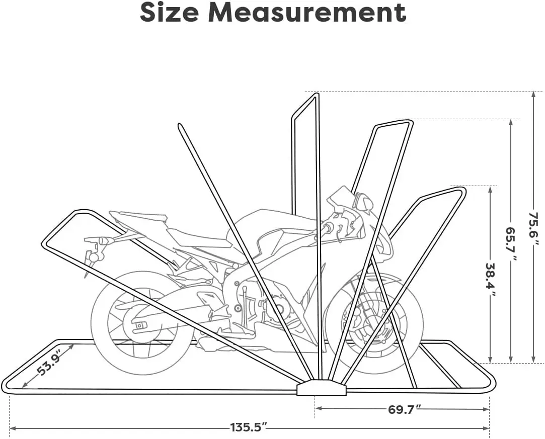 136" X 54" Motorcycle Storage Heavy Duty Motorcycle Shelter Shed Cover