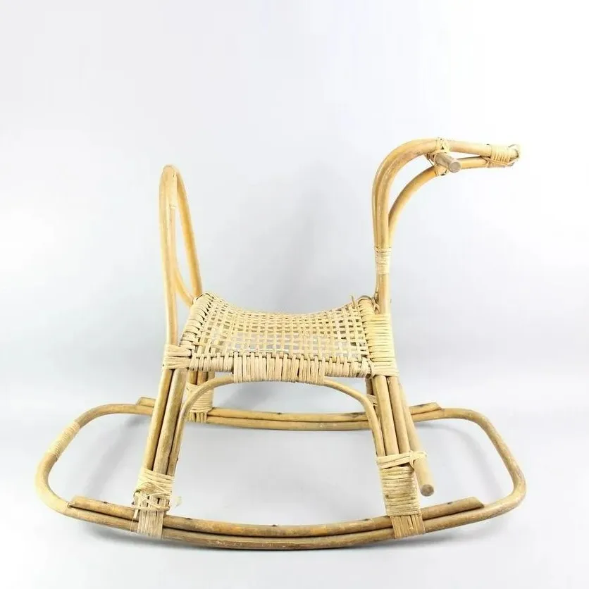 Wholesale Rattan Cane Rocking Horse for Kids Toddlers - Main Image
