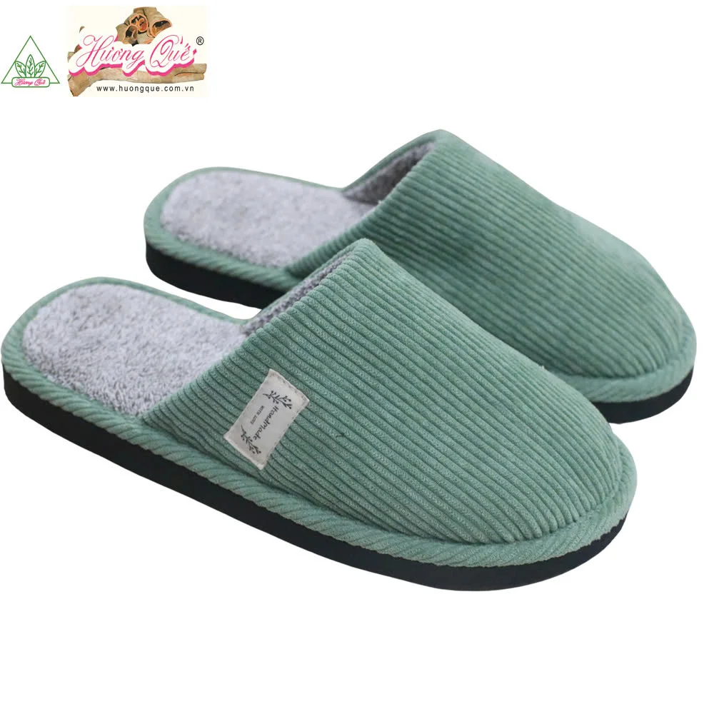 Soft Comfortable Bamboo Slippers Winter Cushioning Sweat-Absorbing Home Warm Cinnamon Powder Made Vietnam Men Women
