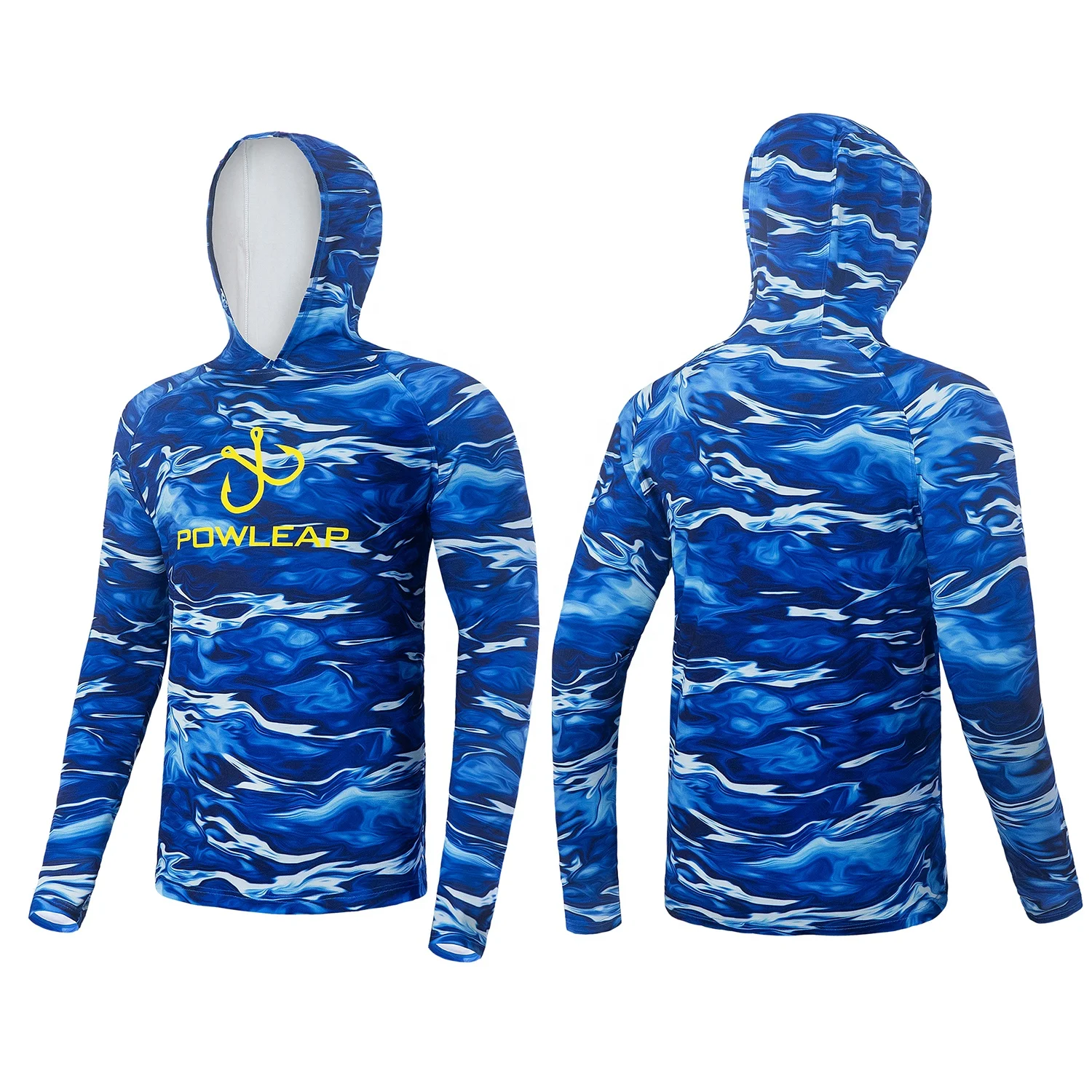 Performance Long Sleeve Bass Fishing Shirt UPF50 Sun Protection Quick Dry  Moisture Wicking Loose Fit Fishing Hoodie Plus Size