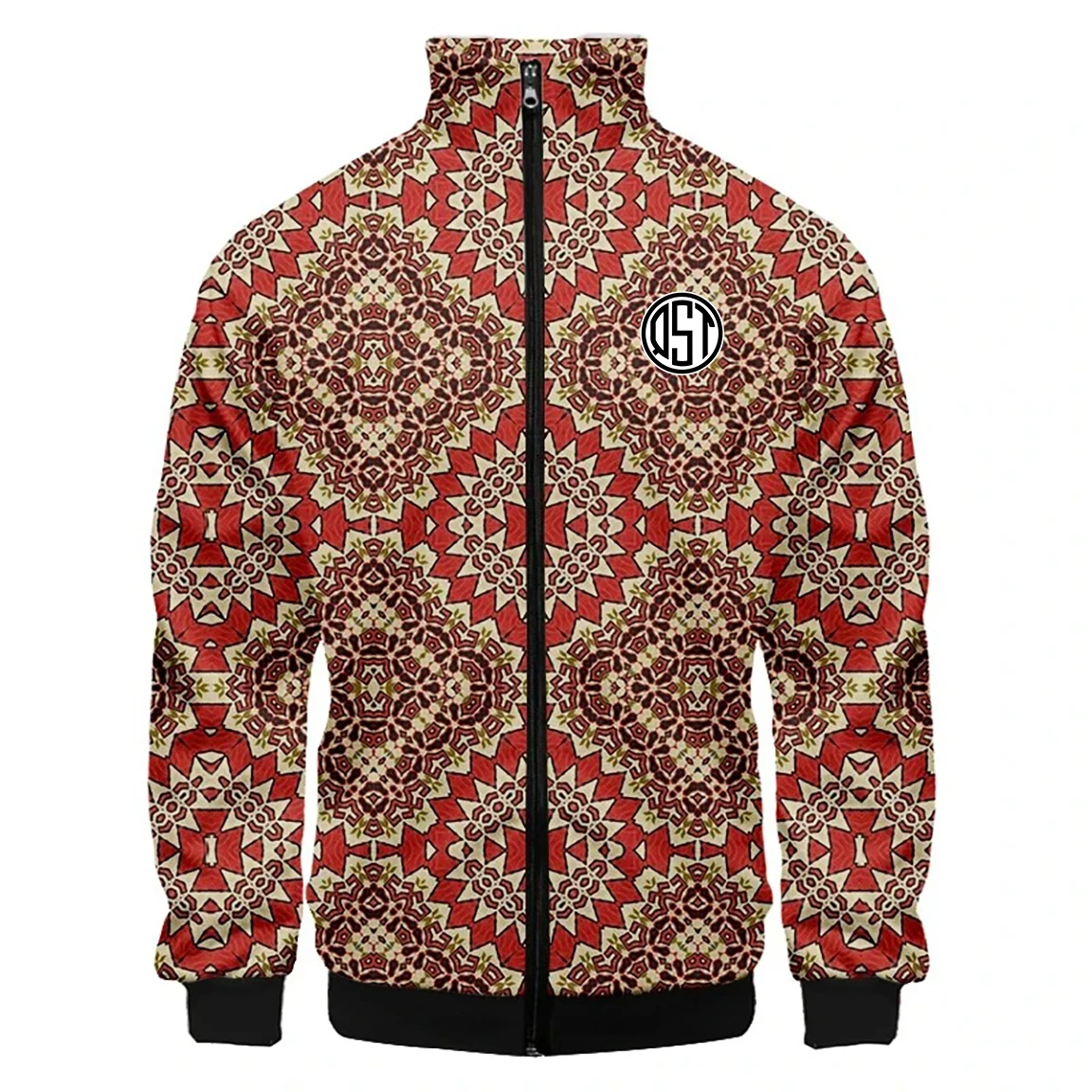 3D Printed Golden Luxury Baroque Sweatshirt Fashion Oversized Zip Coat for Men and Women Canvas Fabric for Winter Season