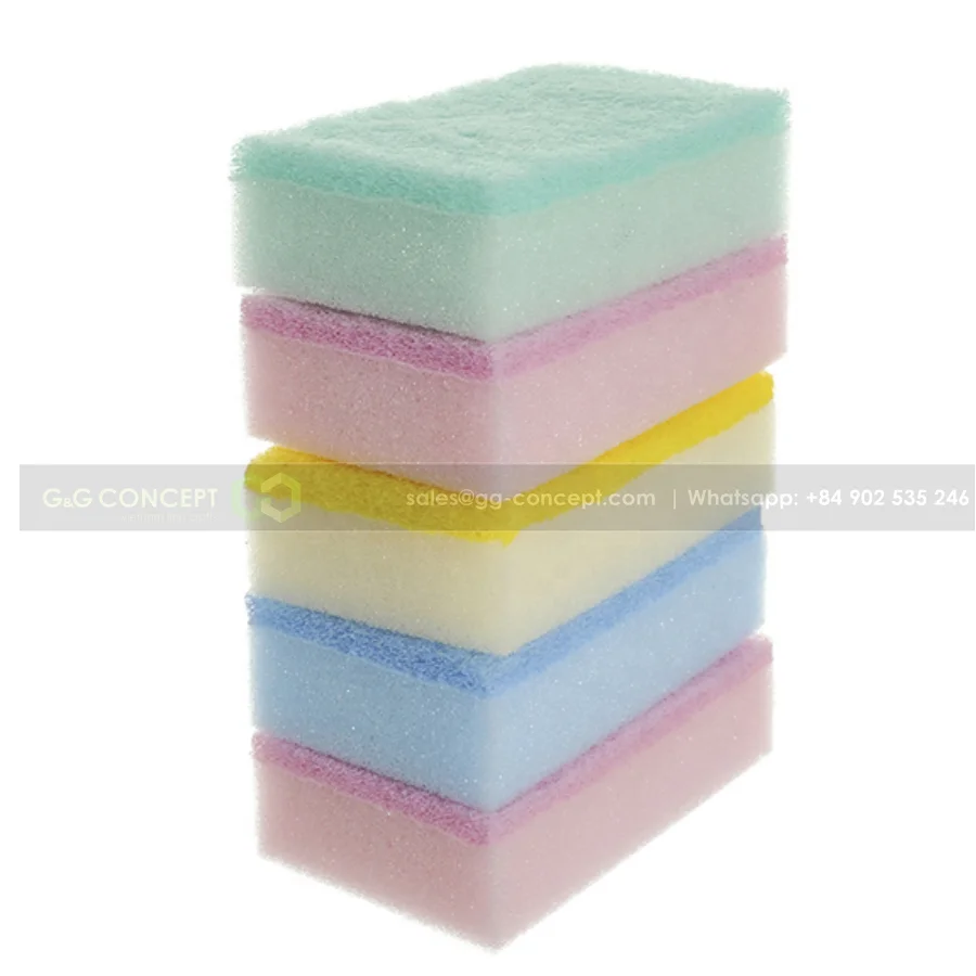 Set 10 Soft Kitchen Sponge Scourer 2 Layers For Dish Pan Pot Reusable