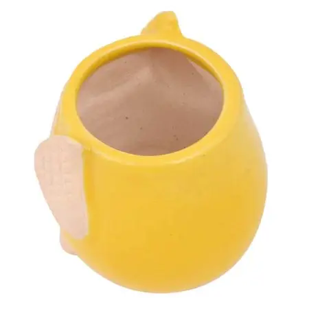 Handcrafted Bulk Decorative Yellow Owl Ceramic Luxury Flower Pot Planter Best Selling for Home Decoration 4.30 Inches CP-110