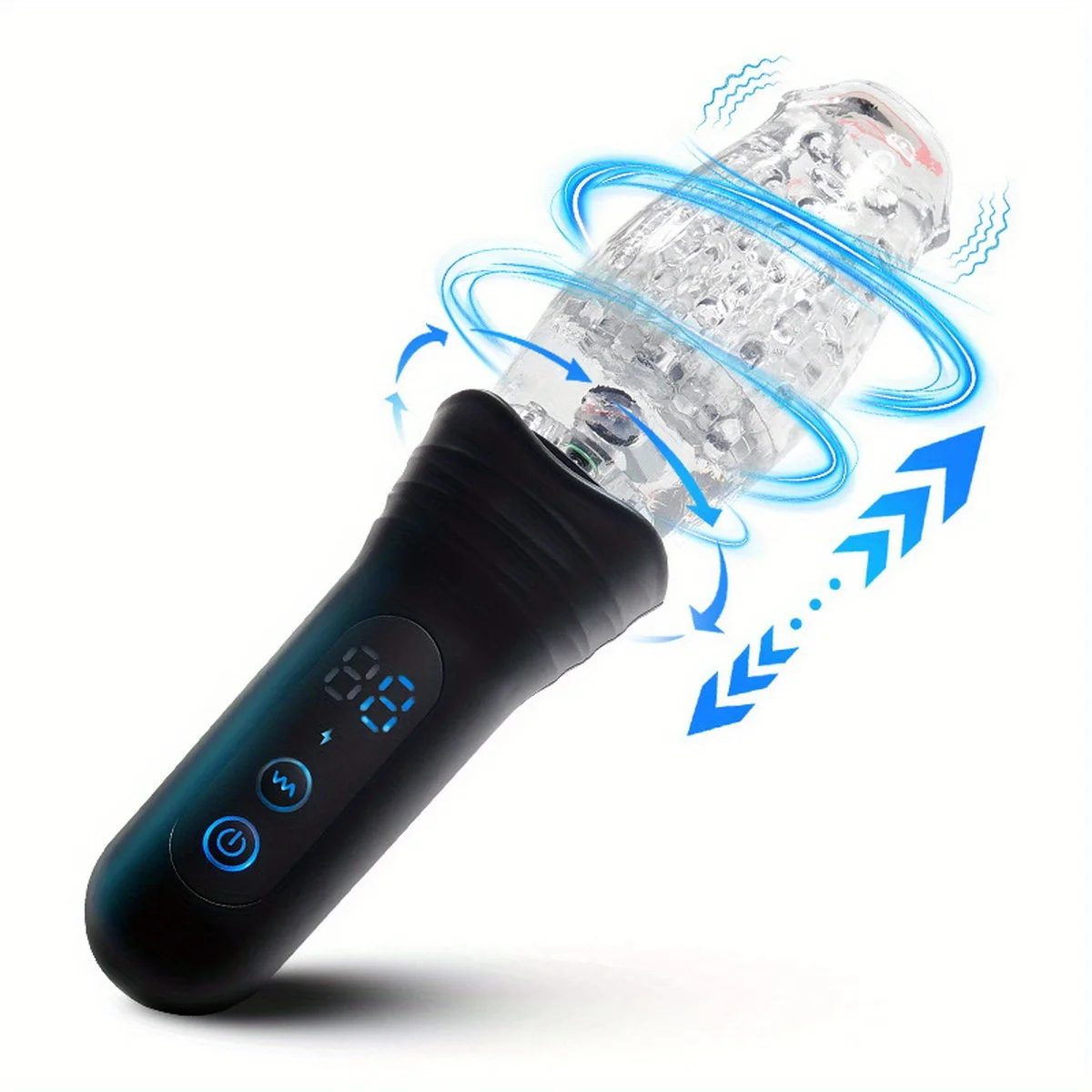 Retractable Thrusting Rotating Men Automatic Masturbator Cup Transparent Pocket Pussy Vibrating Male Stroker Adults Oral Sex Toy