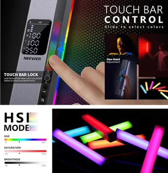 NEEWER RGB LED Video Light Stick, Touch Bar & APP Control, Magnetic Handheld Photography Light, Dimmable 3200K~5600K CRI98+ detail image
