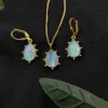 Fire Opal Necklace Set