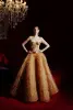 White Lace & Yellow Crystal Mesh