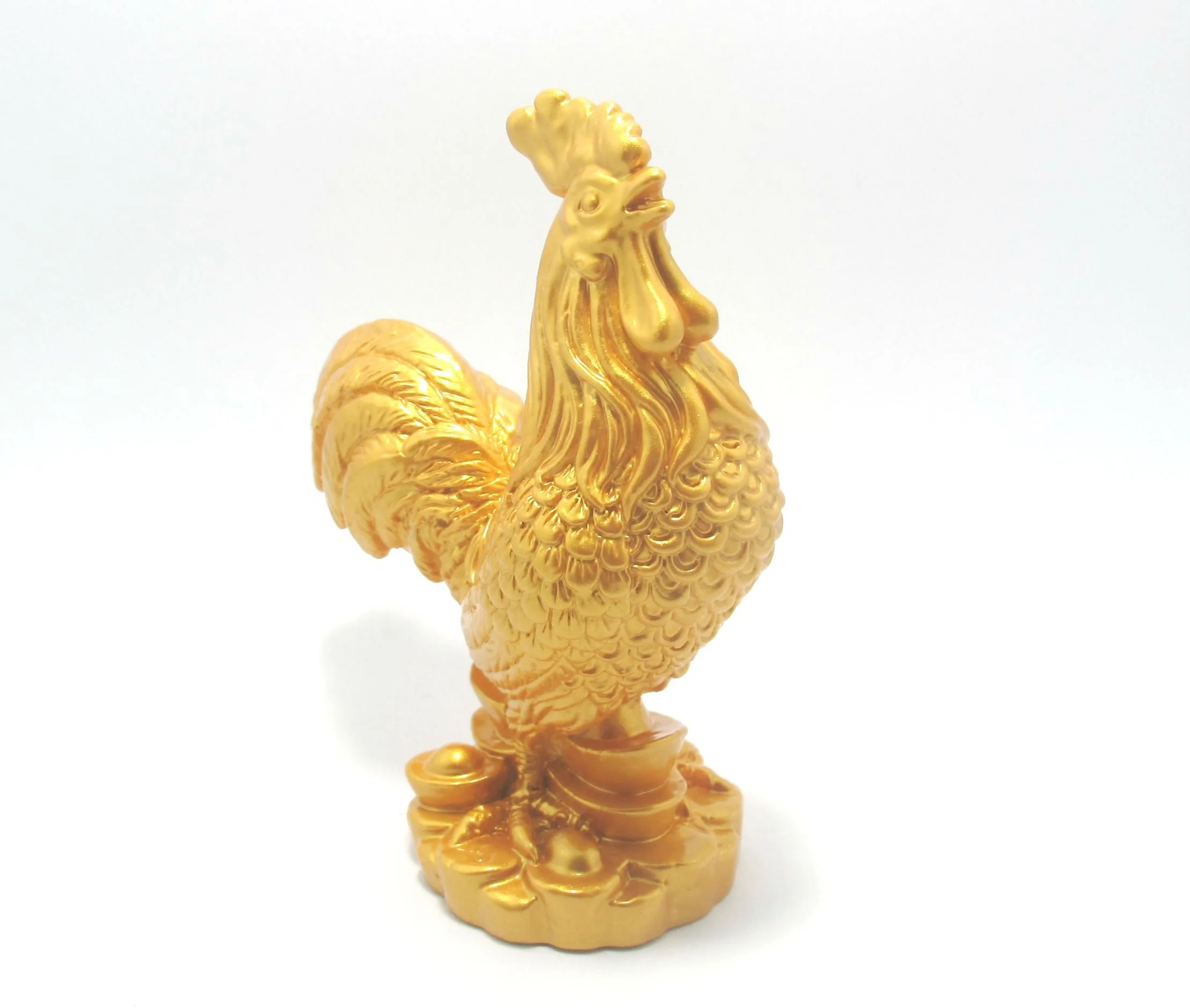 Vietstyle Workshop Provides Handmade Asian Style Golden Chicken Statues for Handmade Home Decoration