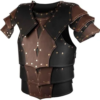 Armadura De Hombro Vikinga De Cuero Sintético – Caballero Medieval Steampunk Ajustable Para Hombre, Accesorio De Halloween Y Cosplay