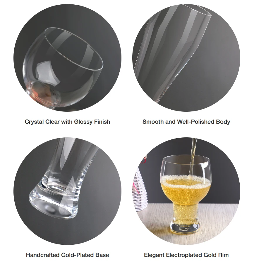 Custom Logo Durable Crystal Clear Heavy Base Bar Craft Large Capacity Pilsner Weizen Tulip Pub Wheat Beer Drinking Glass