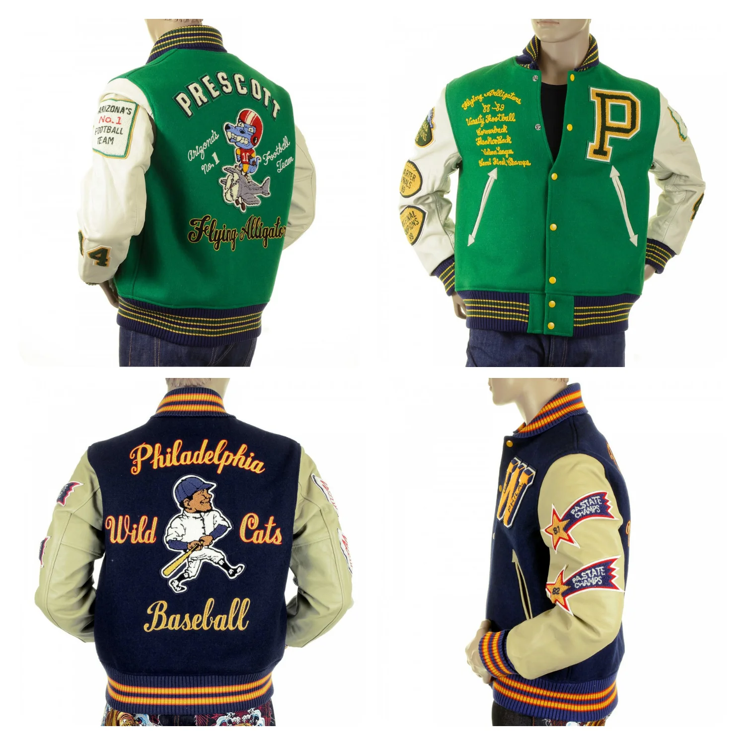 Custom Varsity Jacket Melton Wool Body 100 Cowhide Leather Sleeve