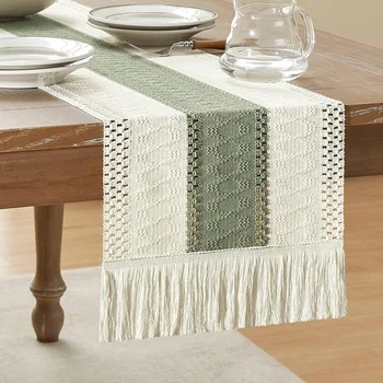 Coloured Texture Table RunnerWoven Decor for Dining Room Kitchen Wedding or Party Use at Home