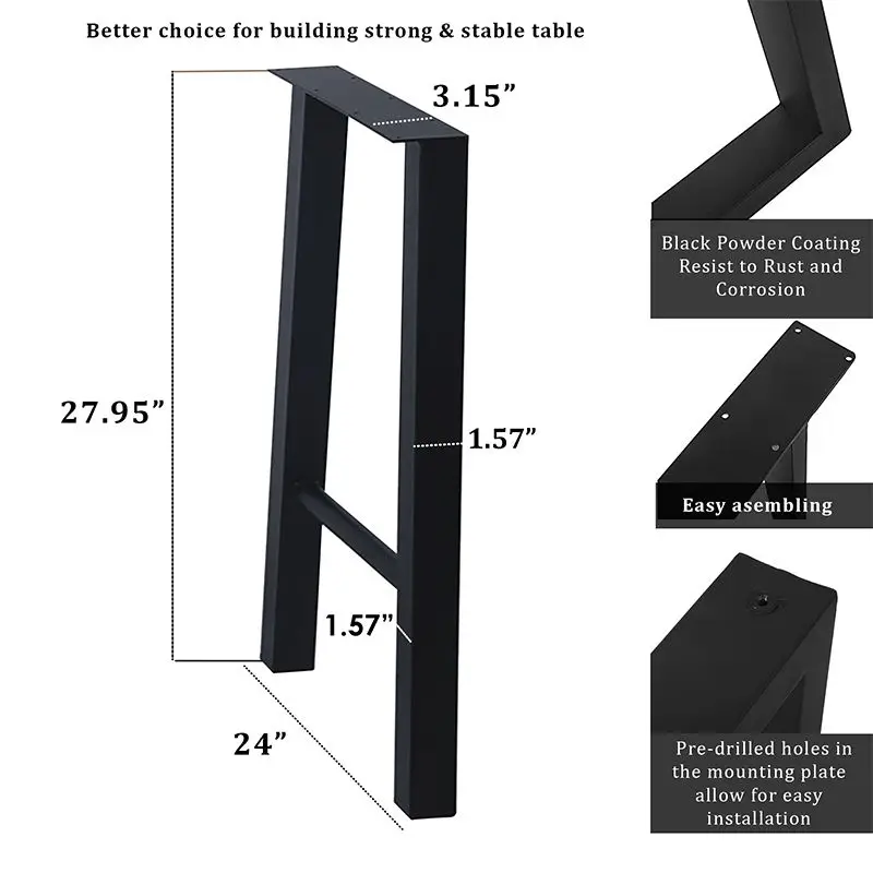 High Quality Modern Black Forged Cast Iron Sustainable Table Legs ...