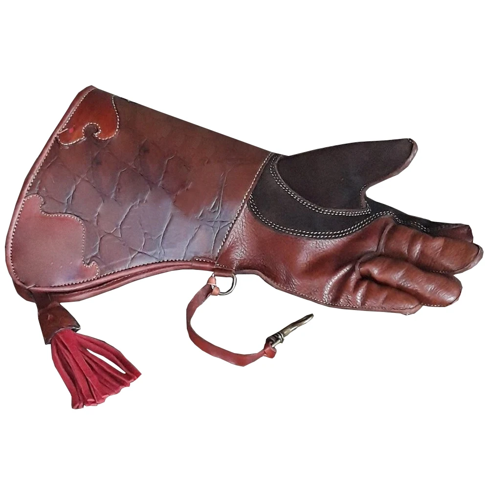 Top Trending Product Customize Bird-Handling Falconry Gloves Long Cuff Inner Fleece Leather Falconry Gloves