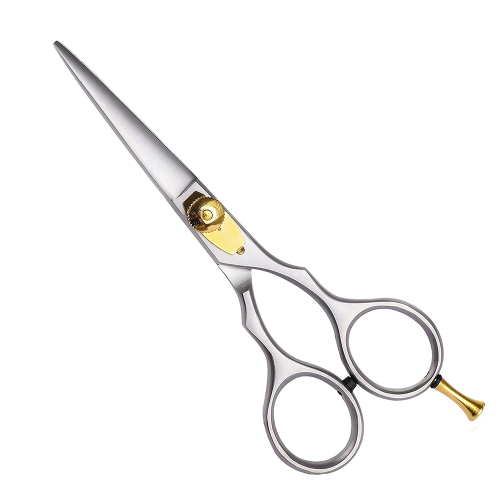 High Quality Hair Barber Scissor 5.5" Gold Adjustable Screw And Finger