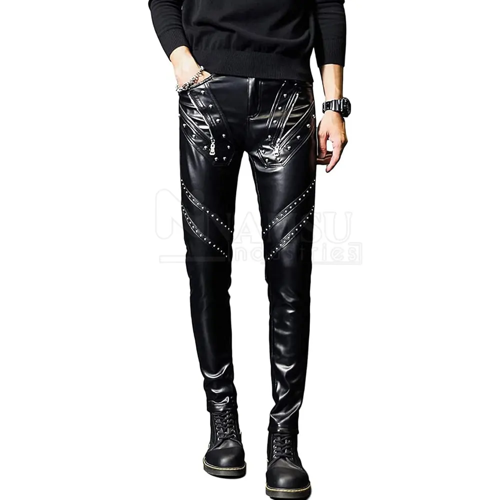 Customized Top Design High Quality Men Leather Pants Men Winter Wear