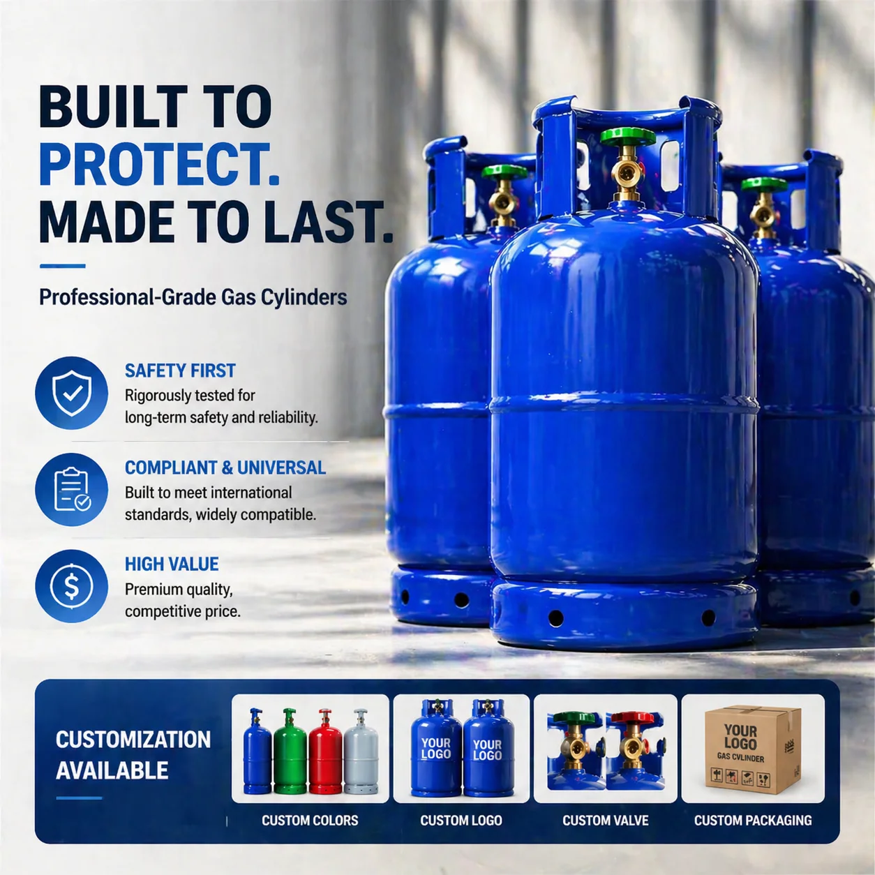 Zhangshan Specification Confirmed by Model 4.5kg Refillable Recyclable Low Pressure Welding Lpg Gas Cylinder for Distributor Use