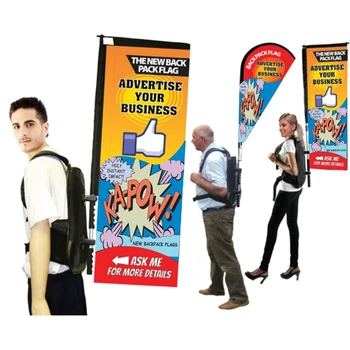 Flag Banner with Flag Pole and Walking Backpack Fashion Cheapest flag banner printing backpack