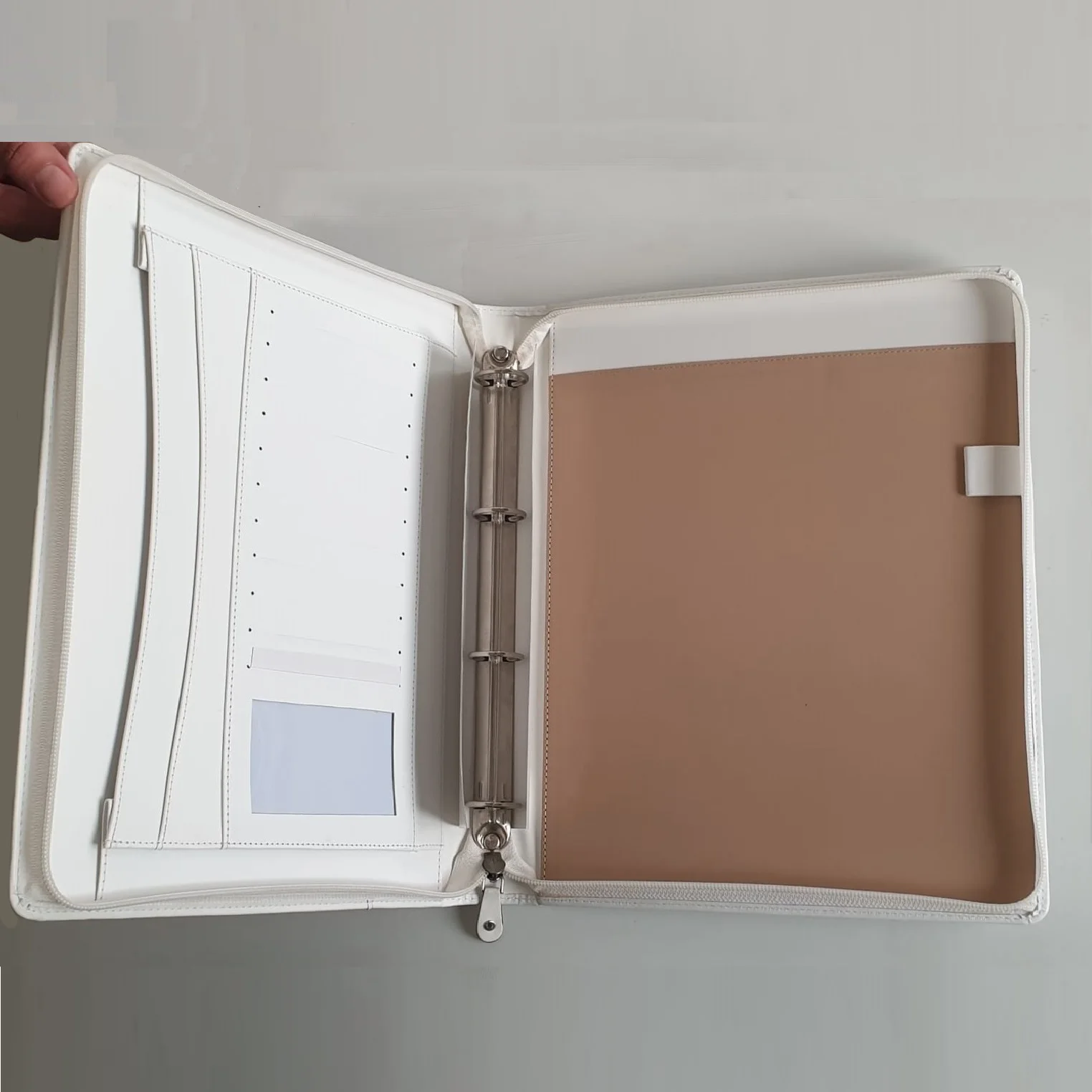 Custom Size 4 Holes A4 Document File Folder in PU Leather