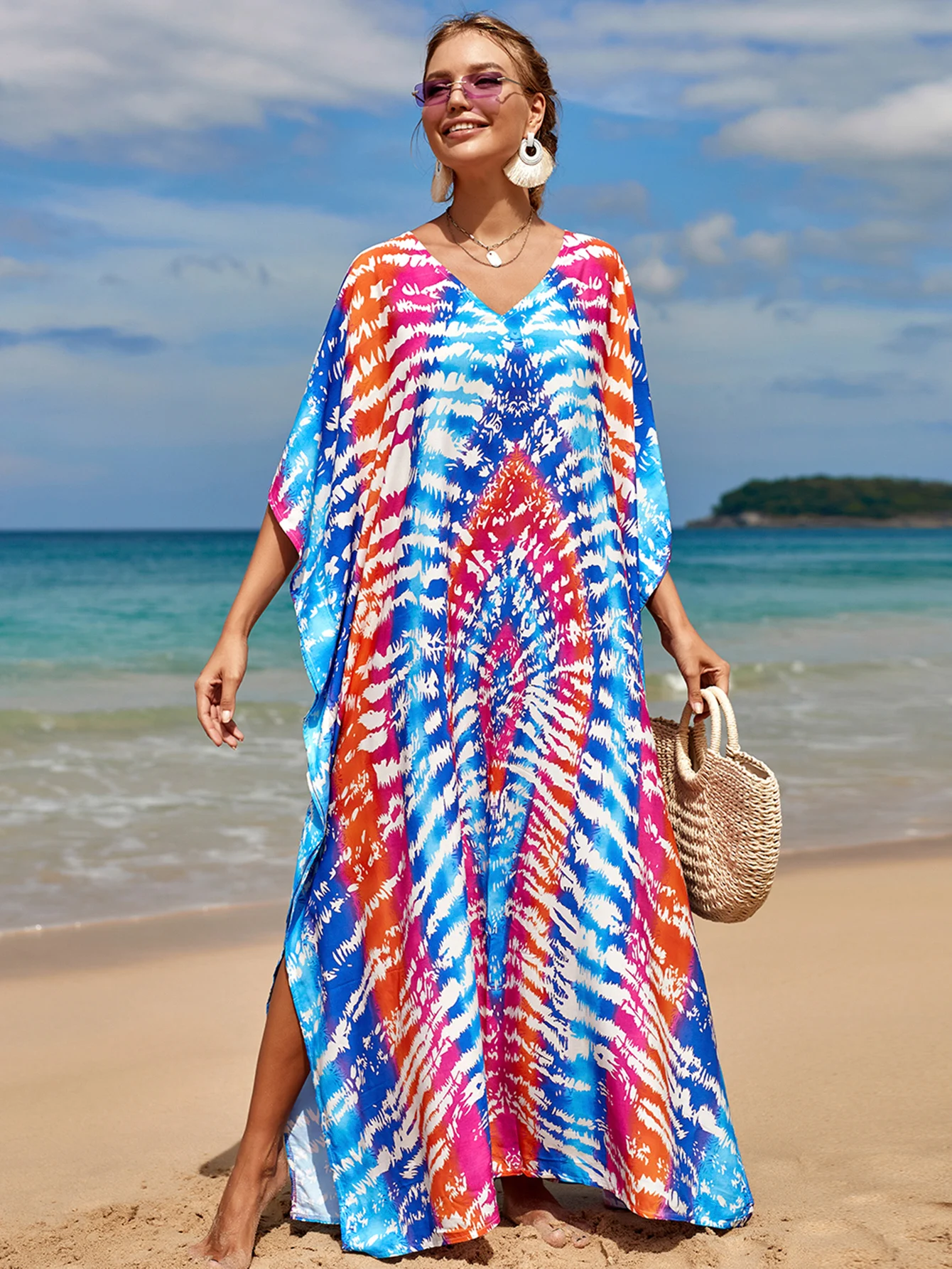 Hot Selling 44 Multi Beautiful Patterns Tie Dye Women Plus Size Beach ...