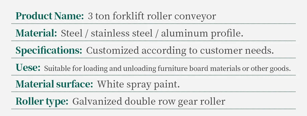 Versatile Forklift Roller Conveyors: Efficient Handling and Transport Solutions details