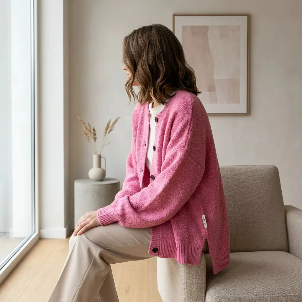 Pink Cardigan Lifestyle