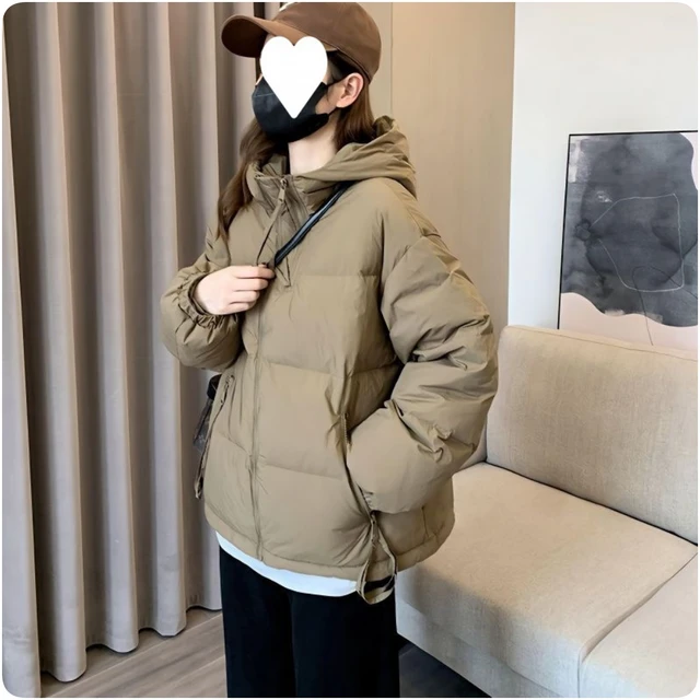 Women's custom Winter jacket Premium velvet hooded down jacket filled with logo embellishments waterproof reversible streetwear